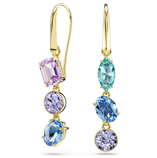 Colorful Moissanite Drop Earrings – 18K Gold Plated