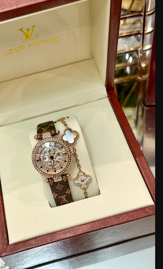 Luxury Monogram Watch & Bracelet Set
