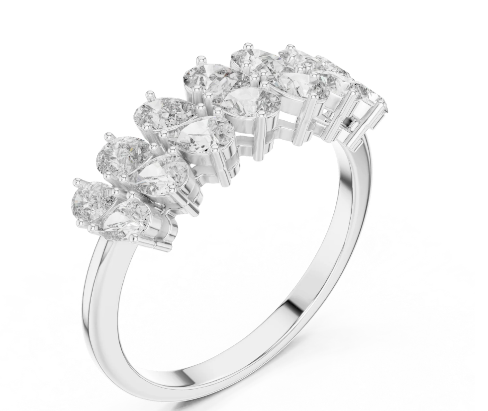 Pear Cut Moissanite Ring