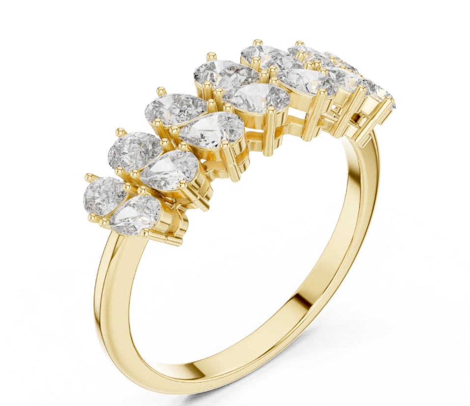 Pear Cut Moissanite Ring