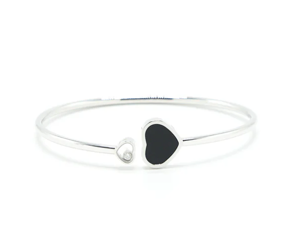 Elegant Double Heart Bracelet – Rose Gold Plated | Black Stone Luxury Design