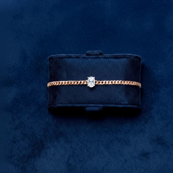 Single Cut Cuban Chain Bracelet