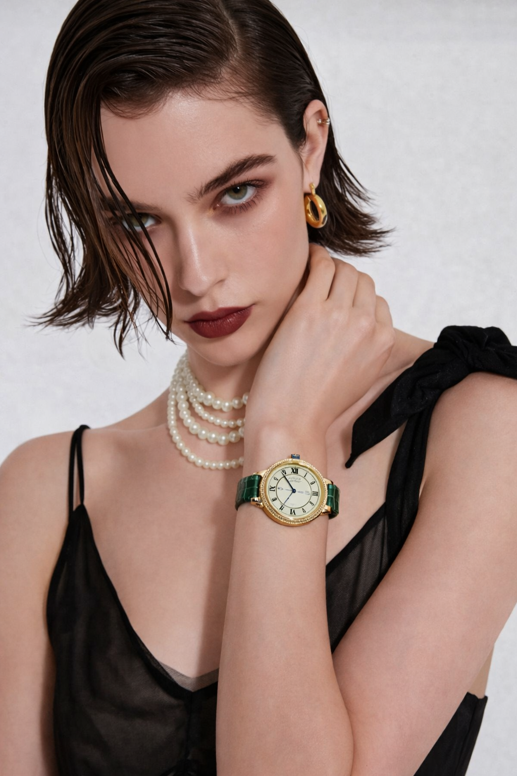 Luxury Round Classic Watch – Elegant Leather Strap | Premium Designer Style Timepiece for Women