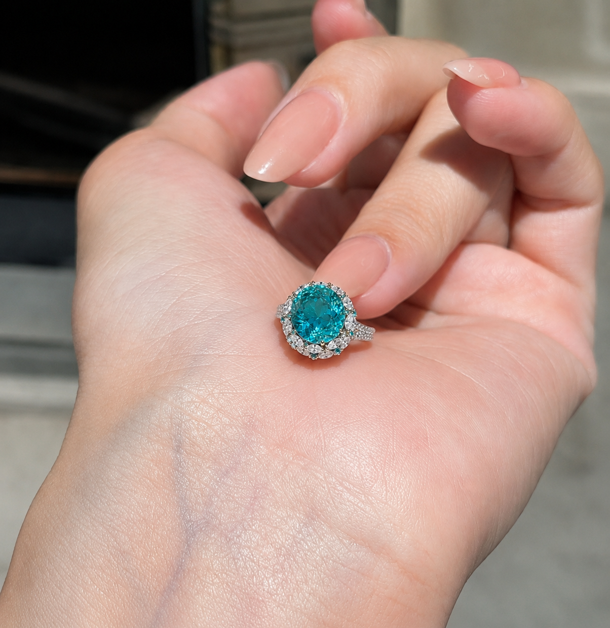 Aqua Royale Paraiba-Inspired Statement Ring