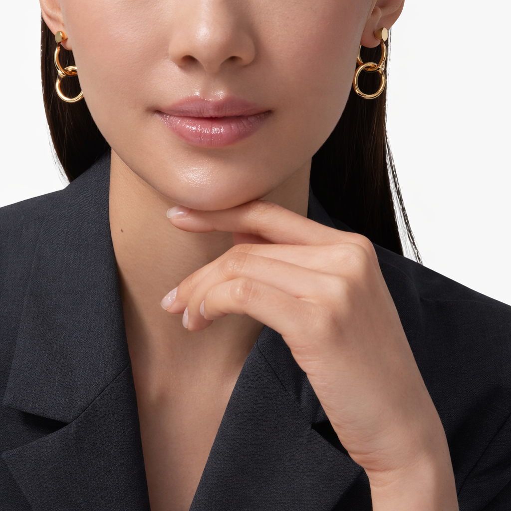 Double Nail Hoop Earrings