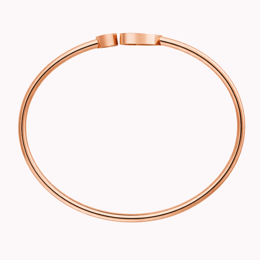 Elegant Double Heart Bracelet – Rose Gold Plated | Black Stone Luxury Design
