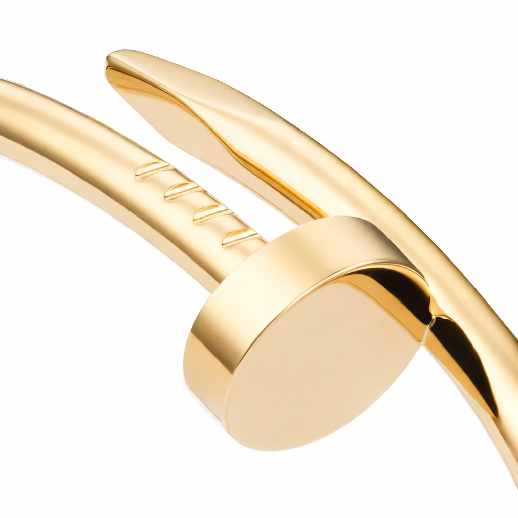 18K Gold Plated Nail Bracelet for Women | Waterproof Gold Bangle