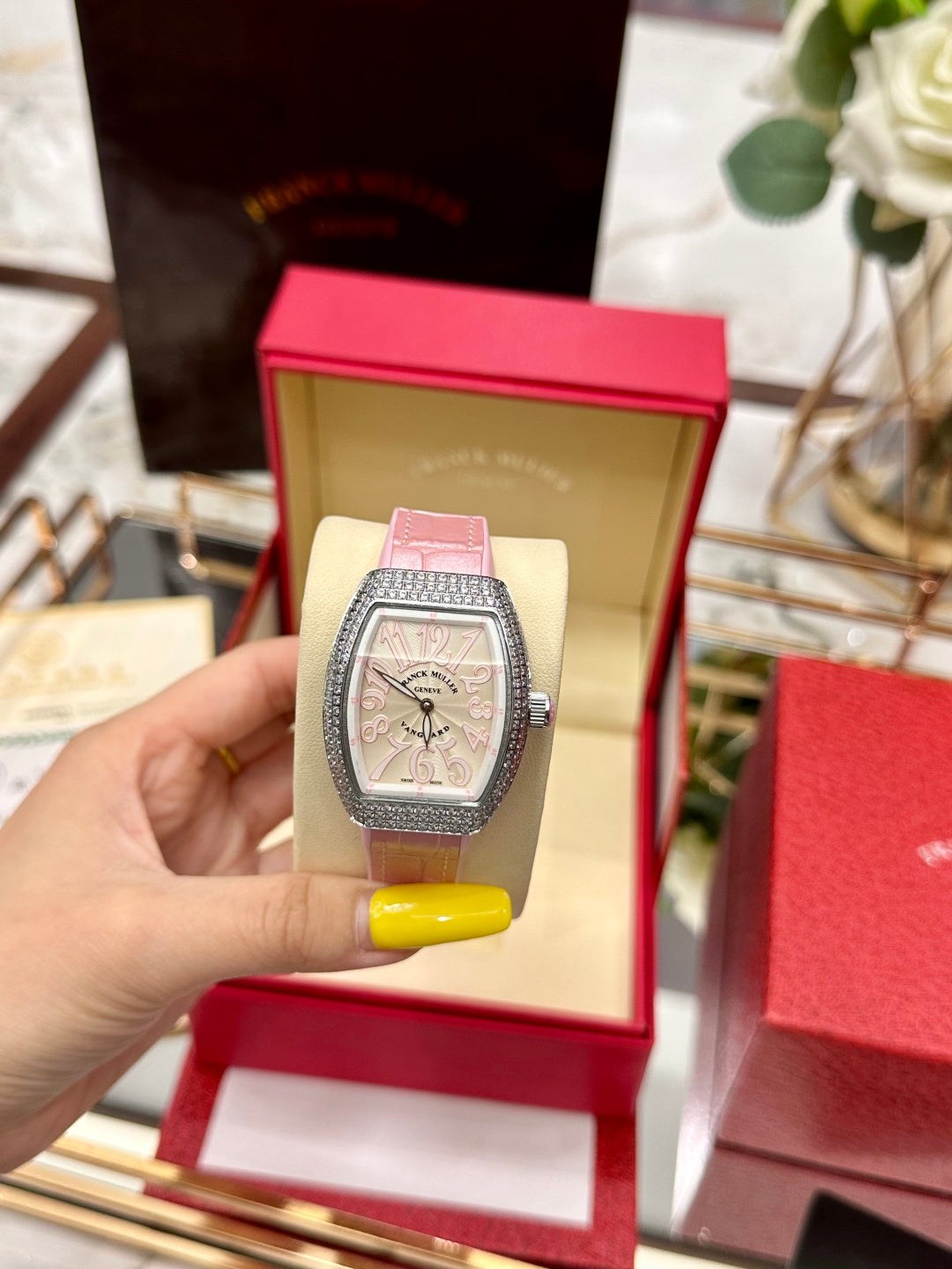 Rosé Monarch Crocodile Leather Watch