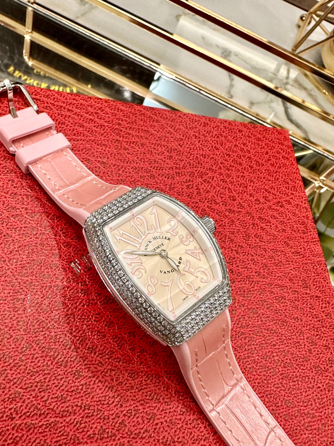Rosé Monarch Crocodile Leather Watch