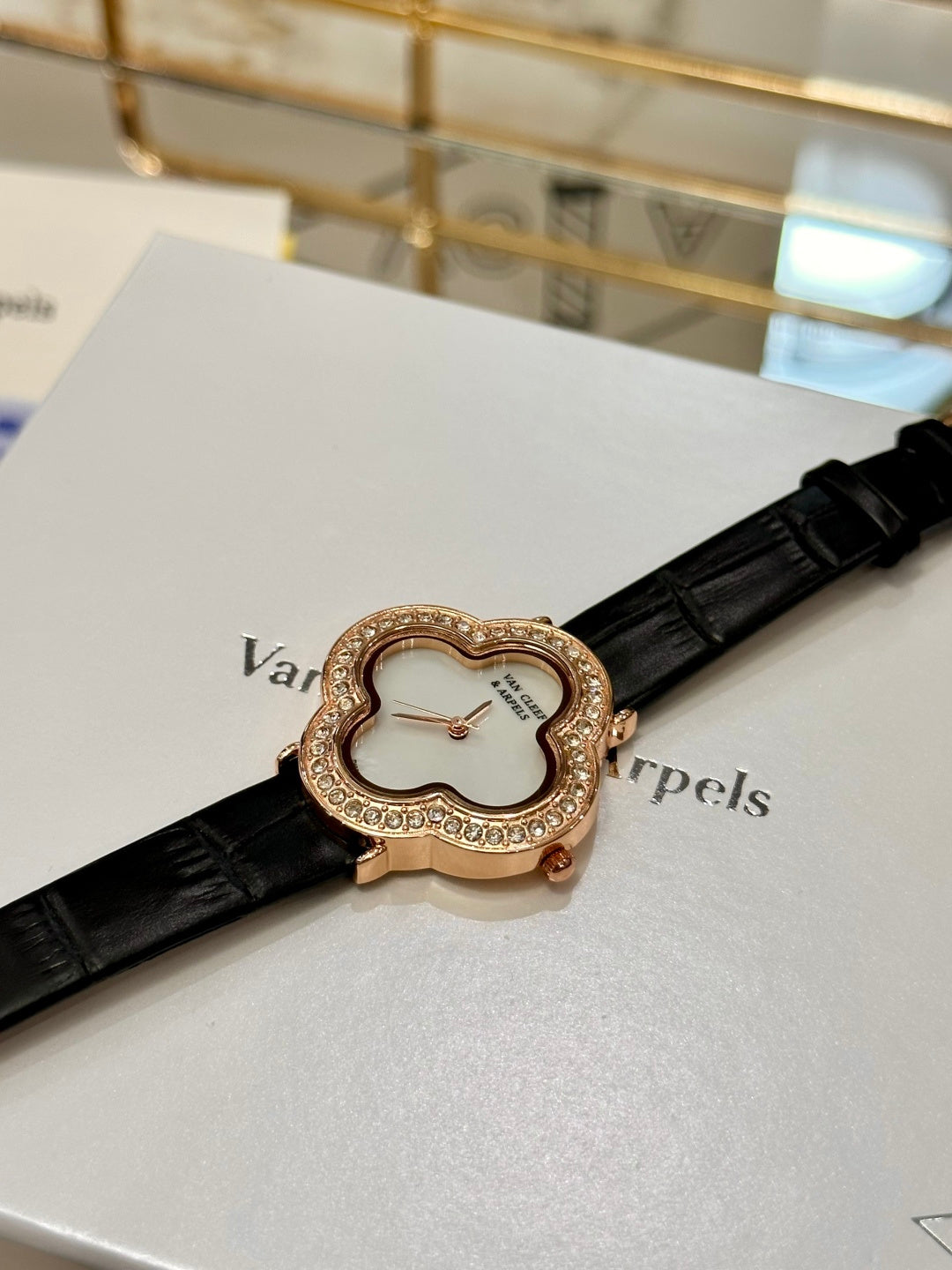 Clover Royale Diamond Leather Watch