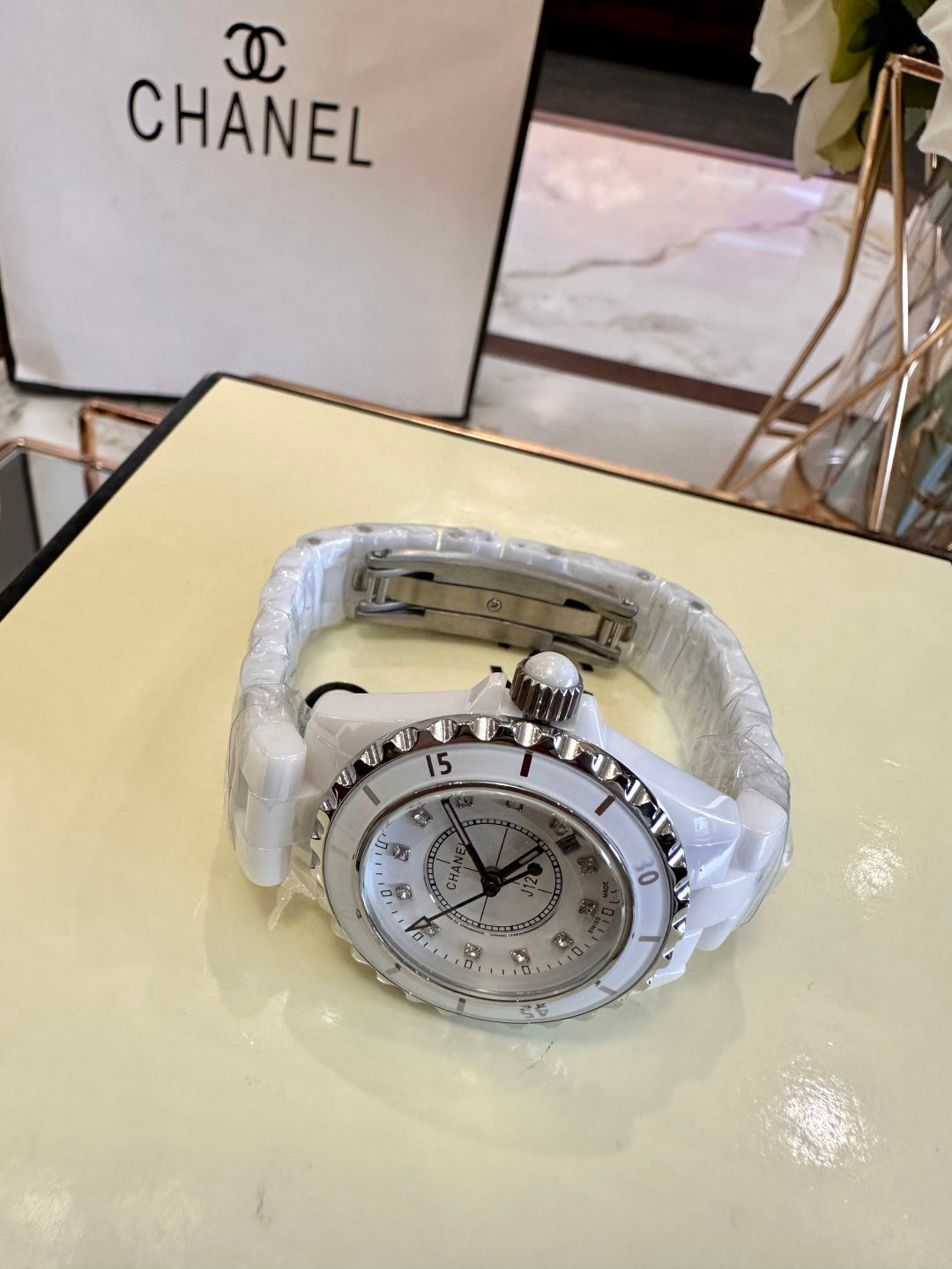 Aurora Blanc Ceramic Diamond Watch