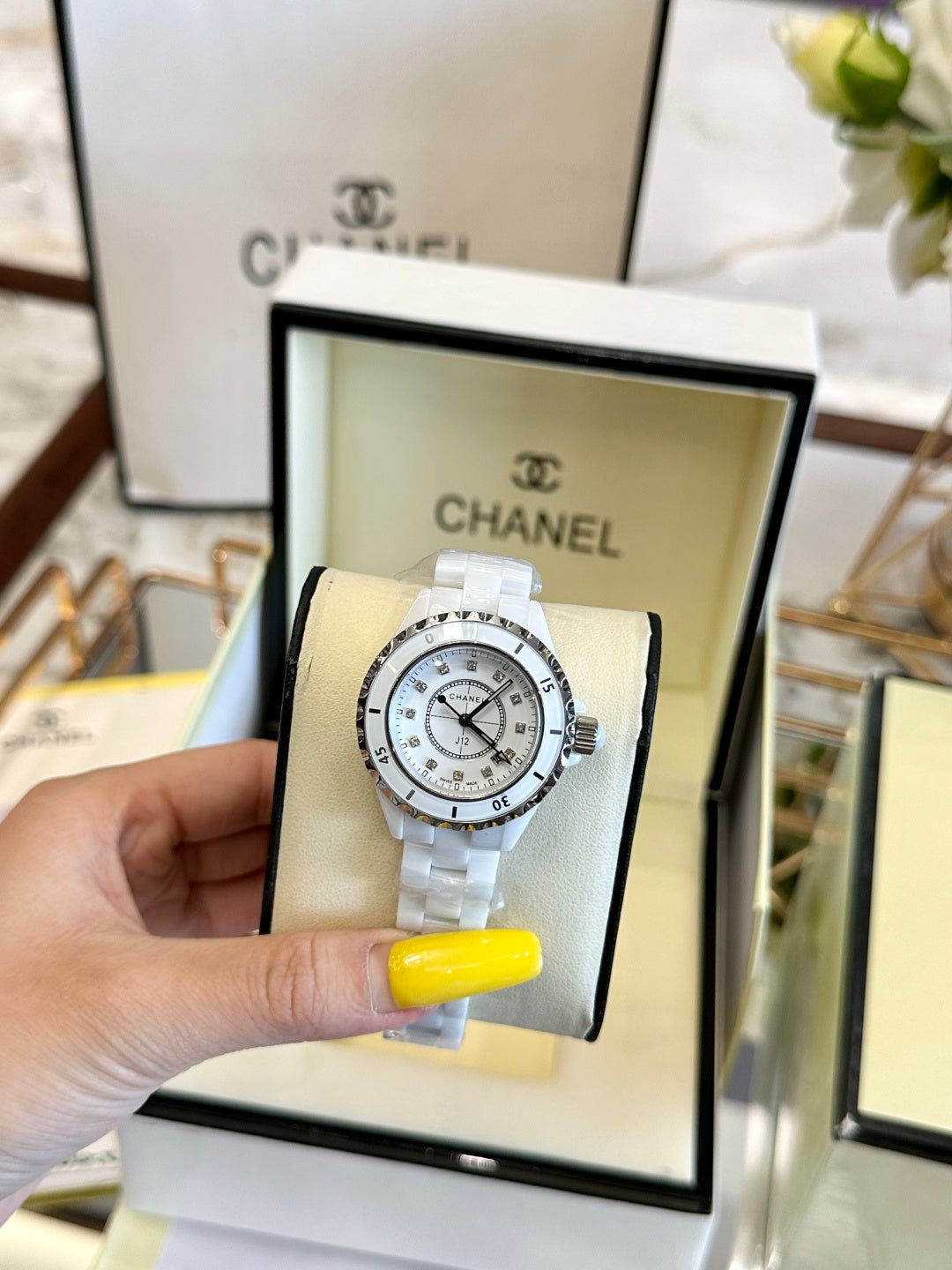 Aurora Blanc Ceramic Diamond Watch