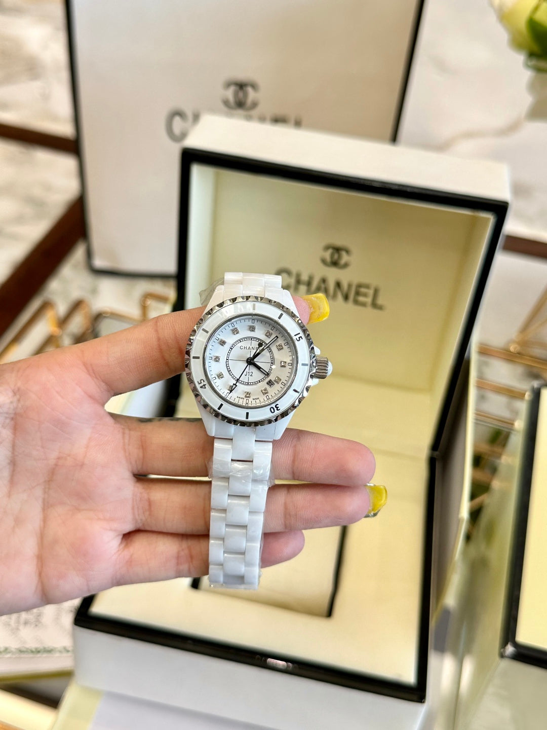 Aurora Blanc Ceramic Diamond Watch