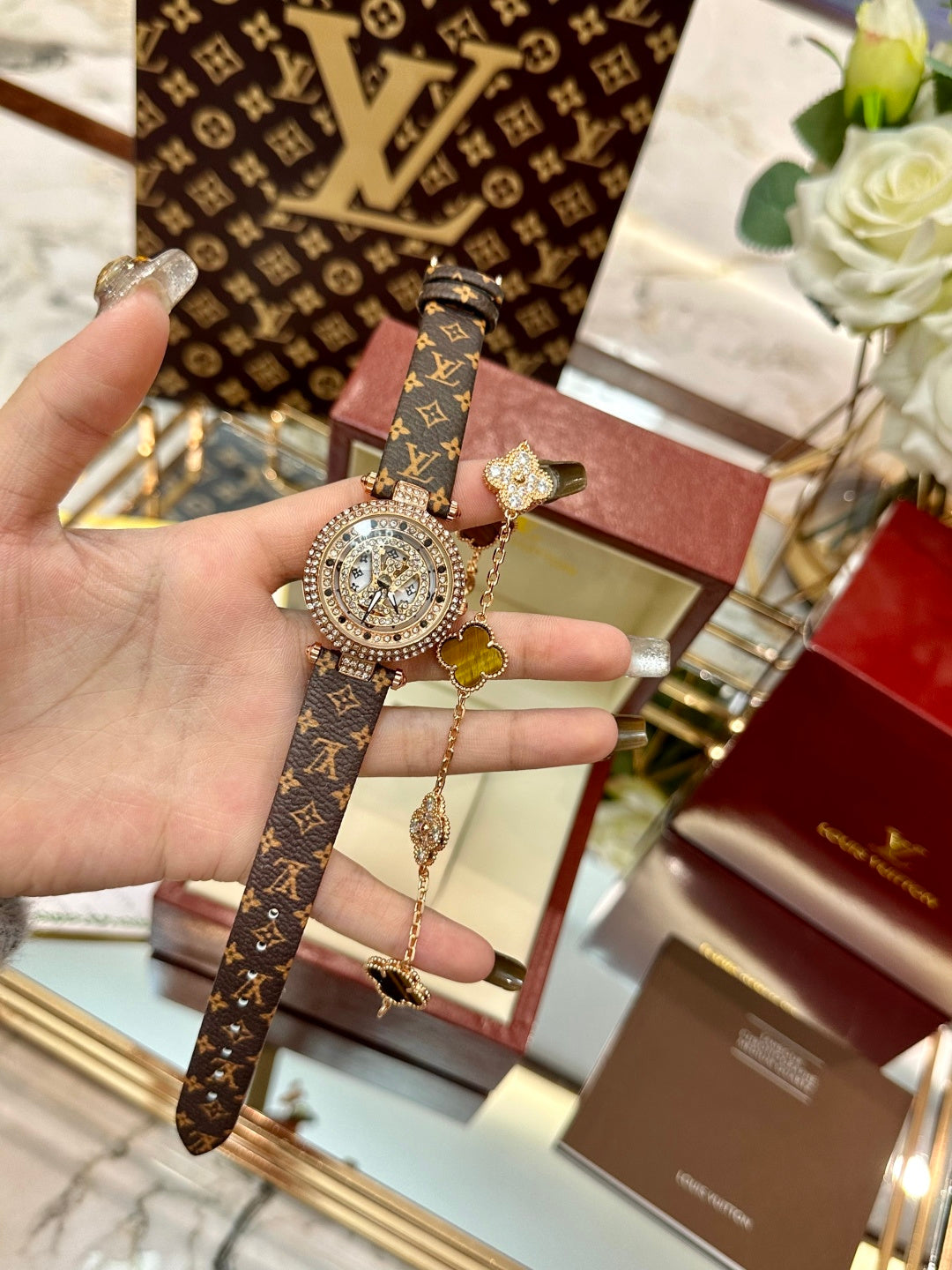 Luxury Monogram Watch & Bracelet Set