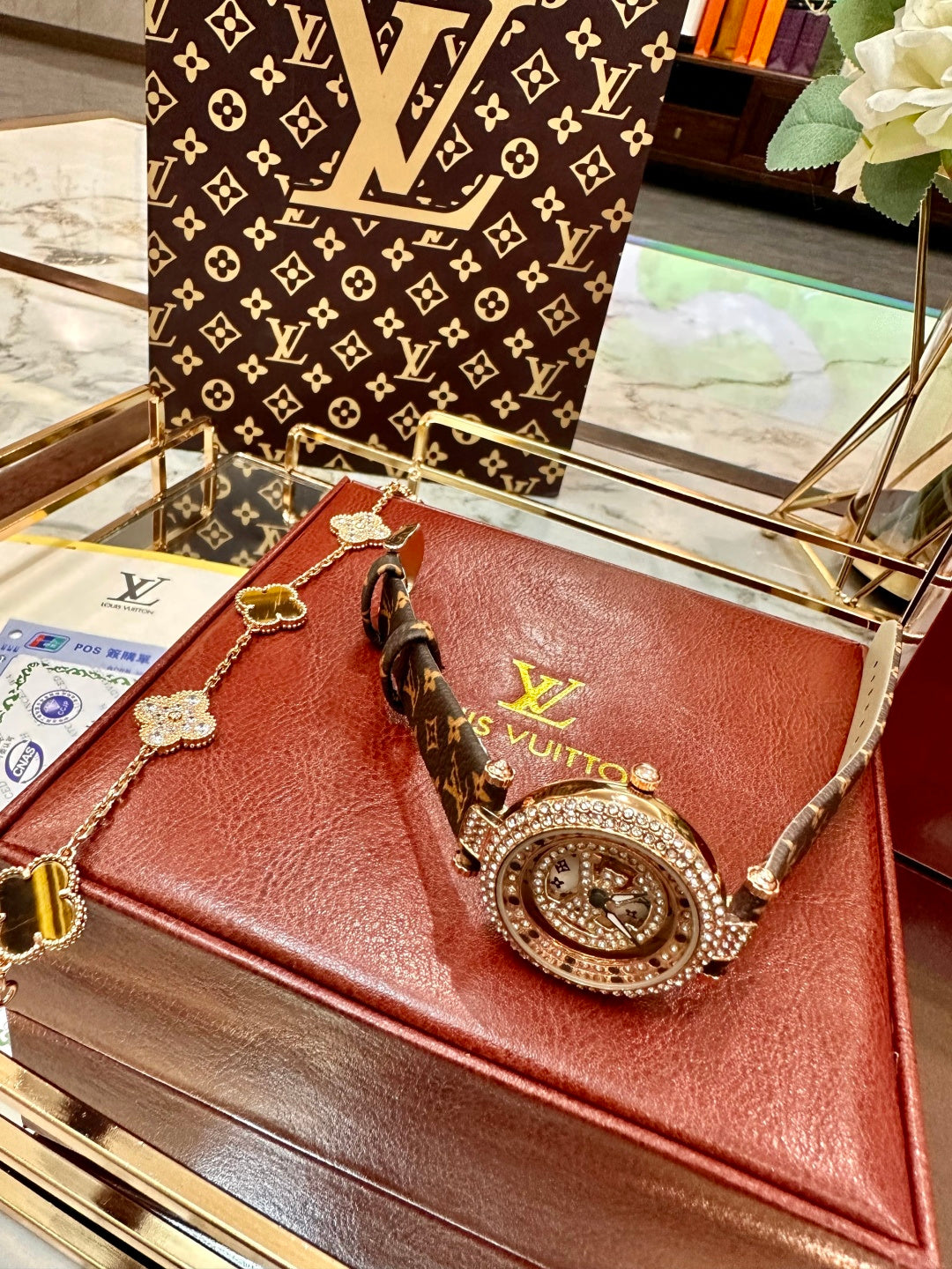 Luxury Monogram Watch & Bracelet Set