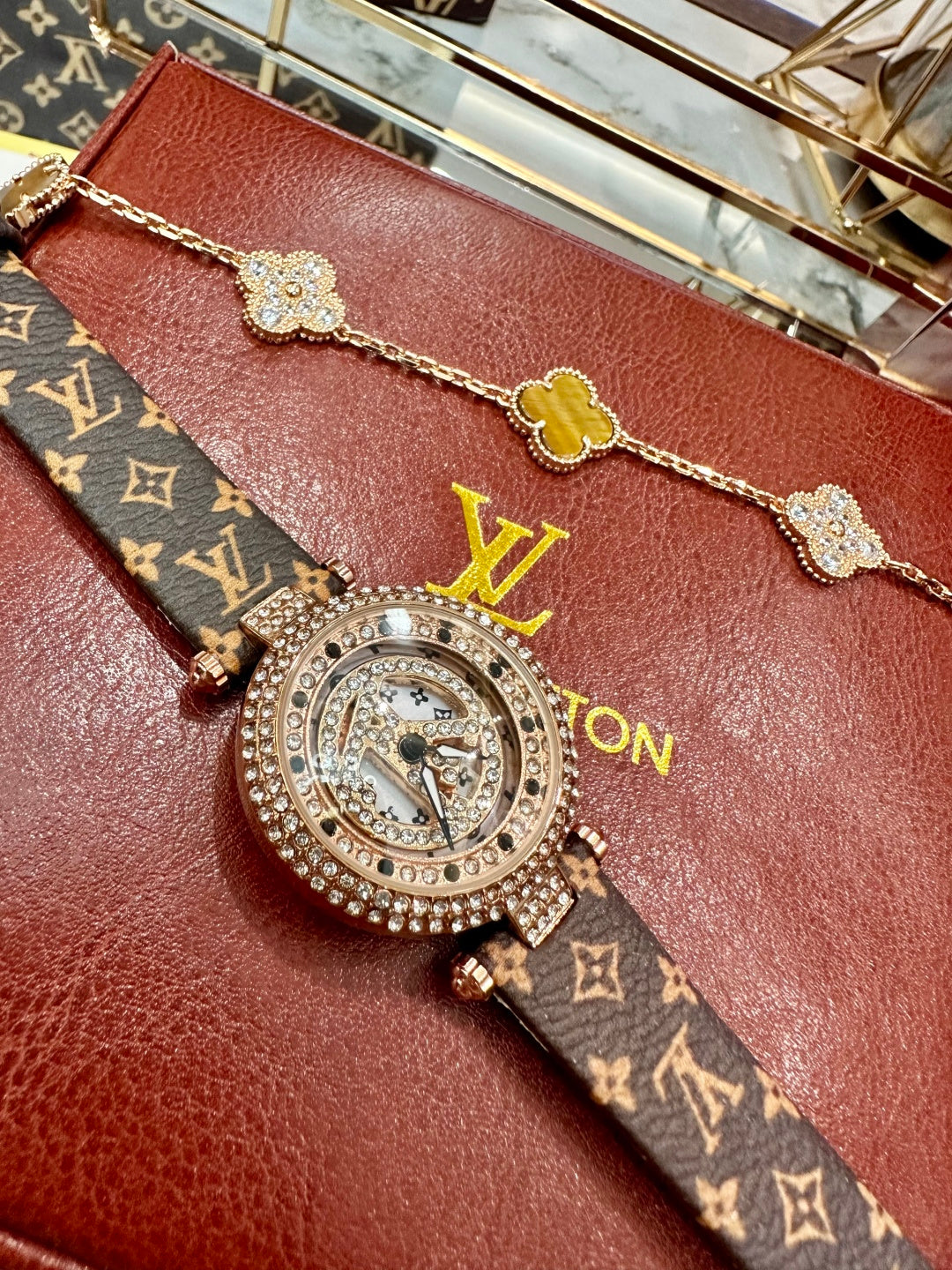 Luxury Monogram Watch & Bracelet Set