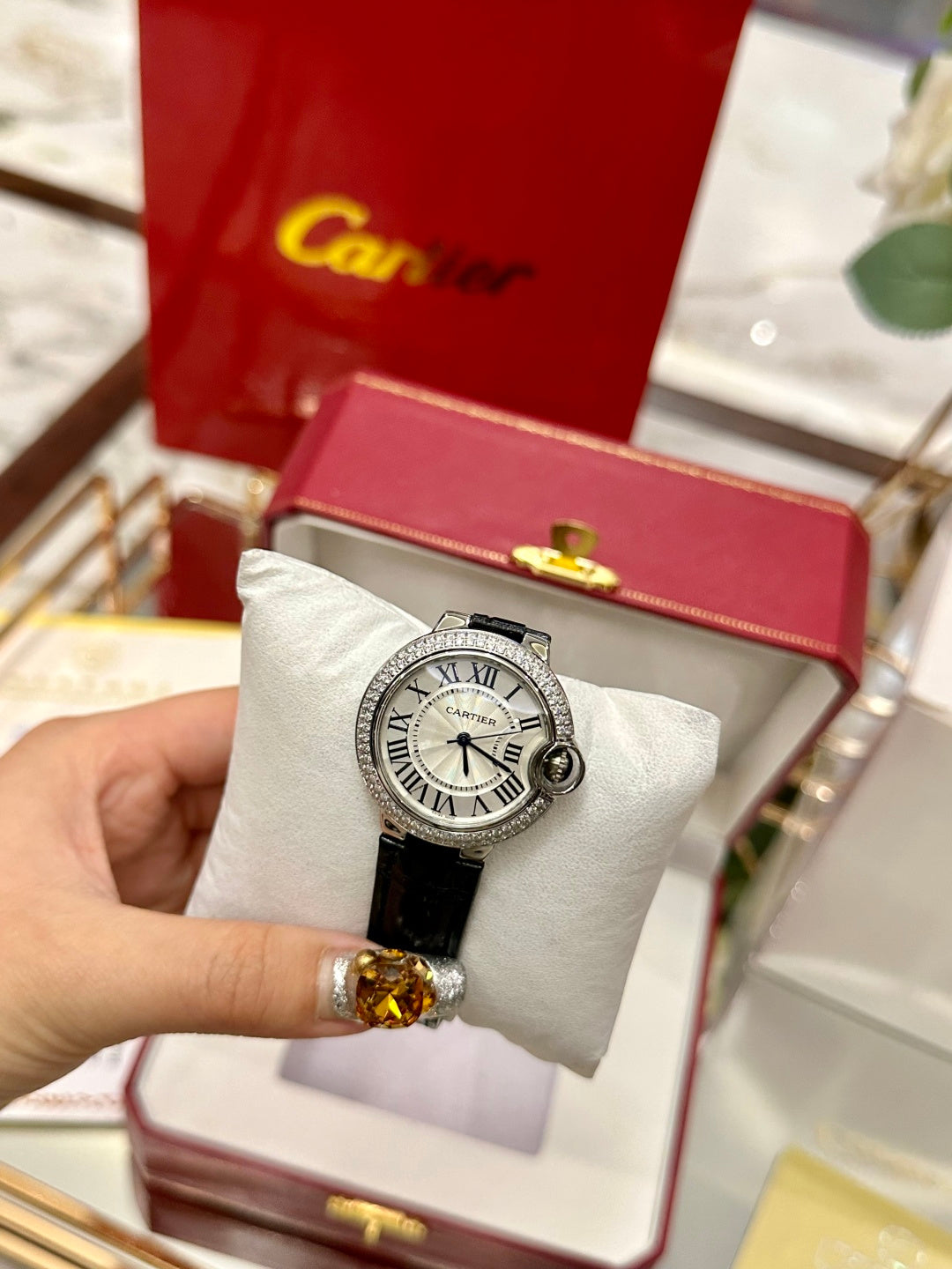 Celestia Royale Diamond Leather Watch