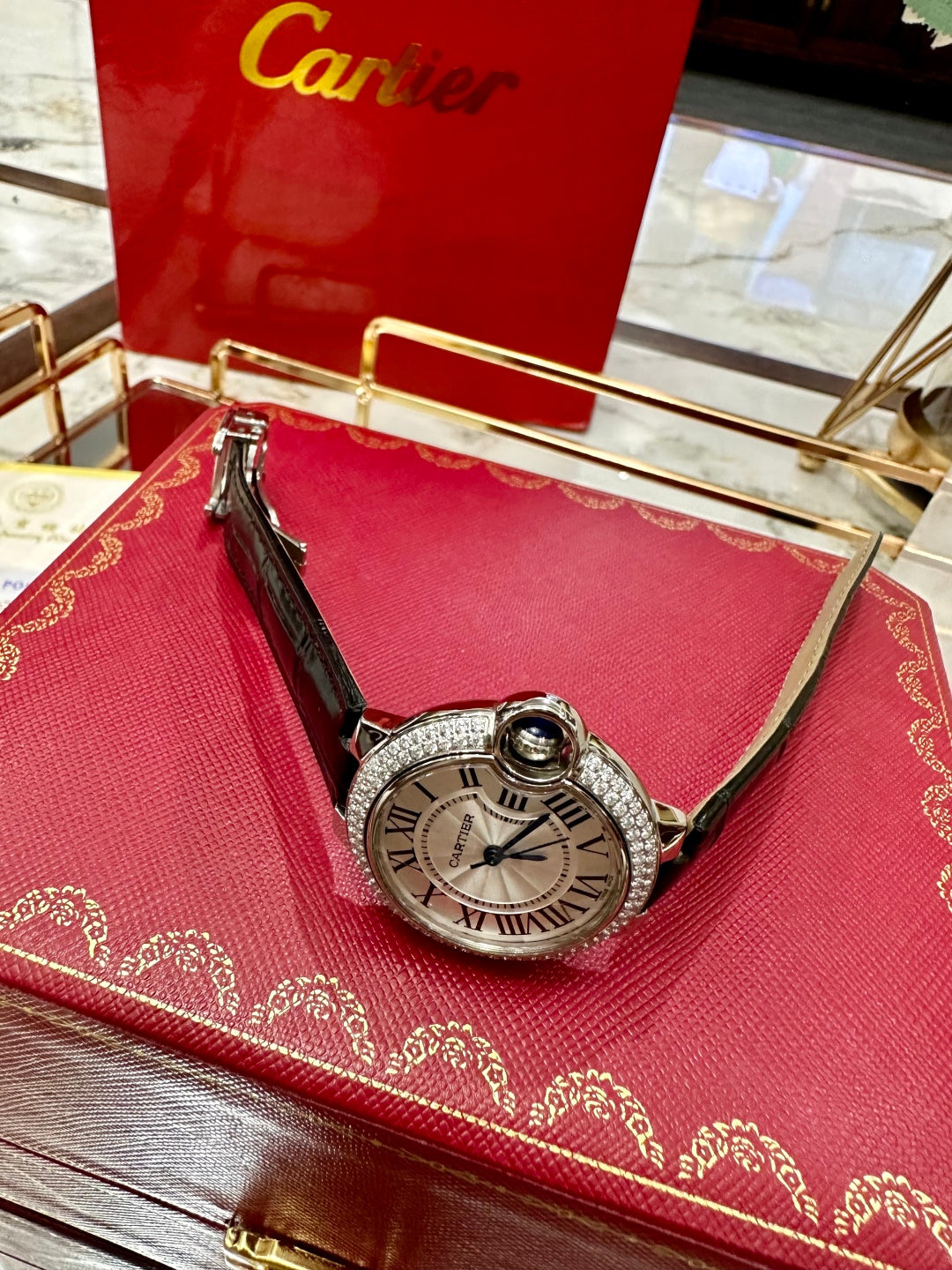 Celestia Royale Diamond Leather Watch