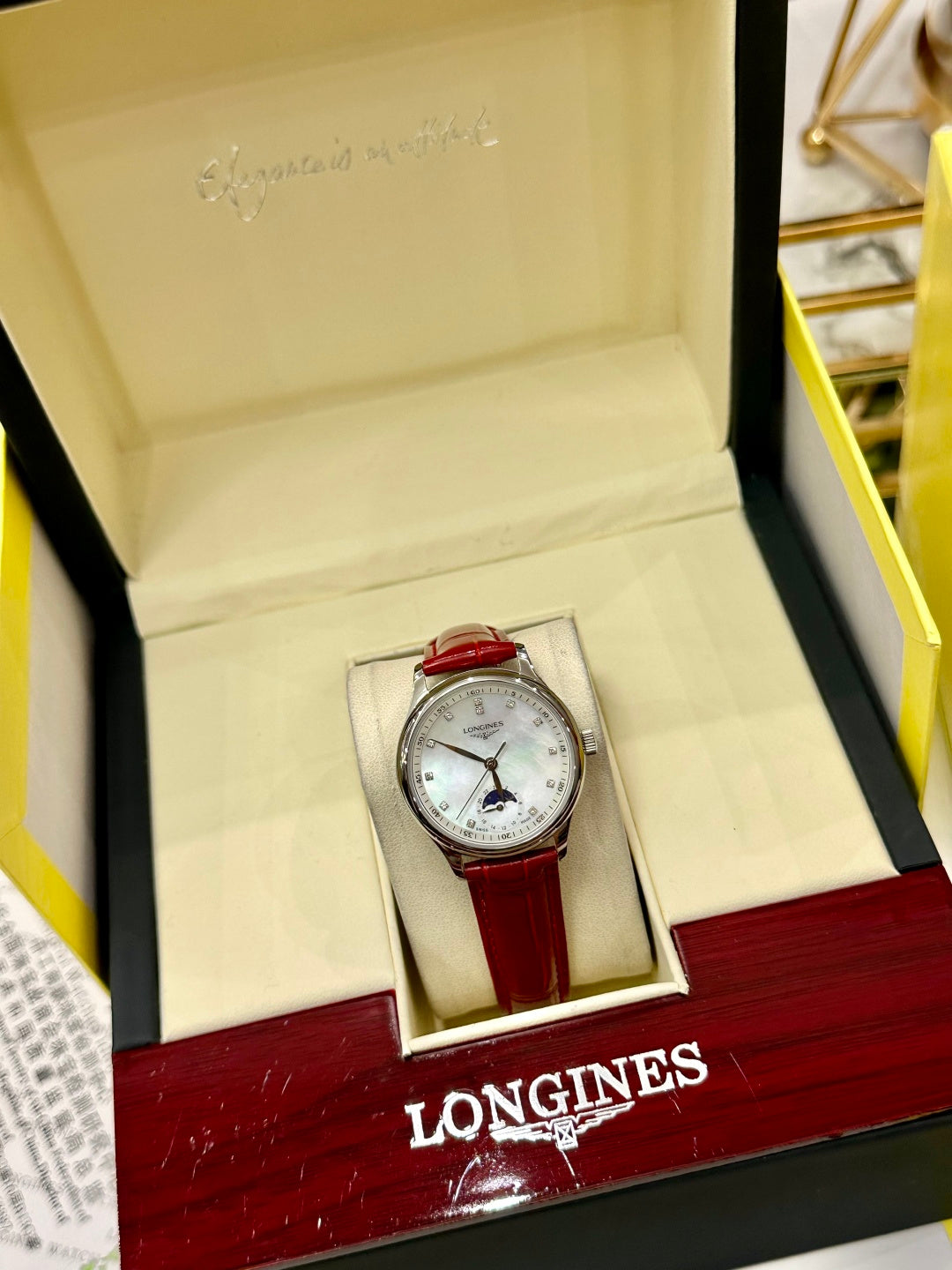 Luna Pearl Moonphase Crocodile Leather Watch
