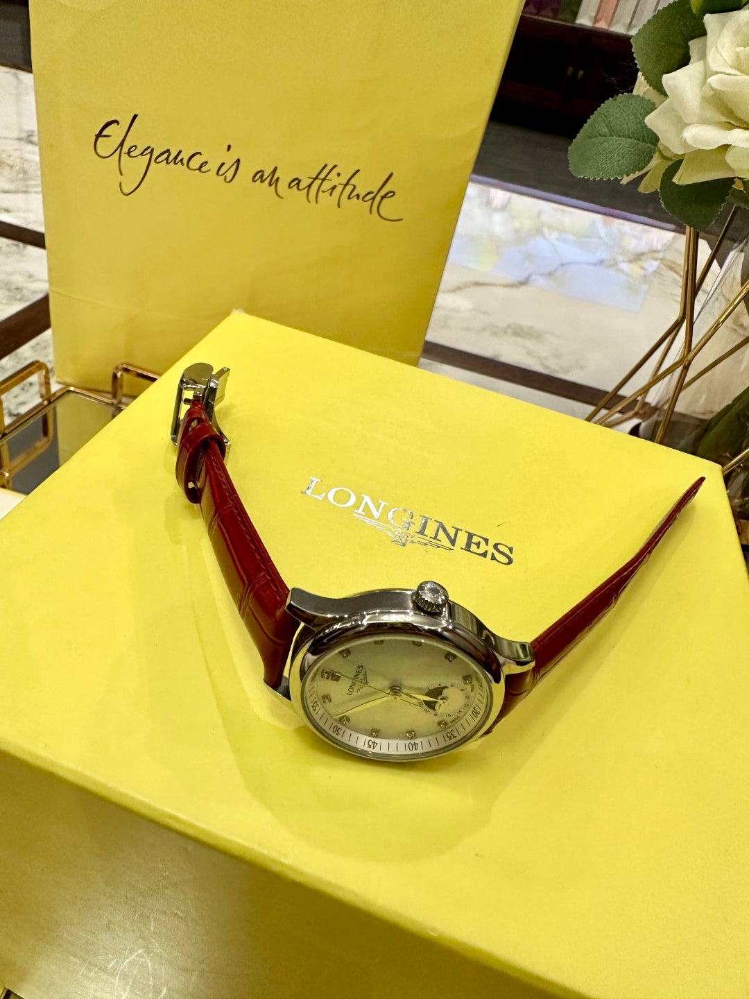 Luna Pearl Moonphase Crocodile Leather Watch