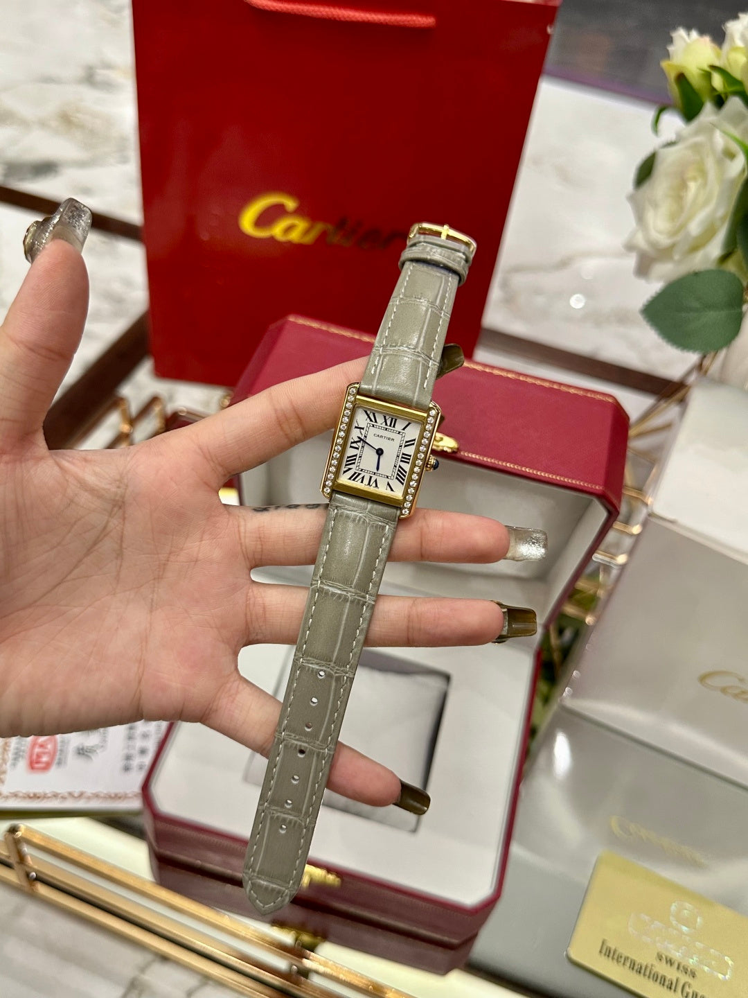 Imperial Diamond Crocodile Leather Watch