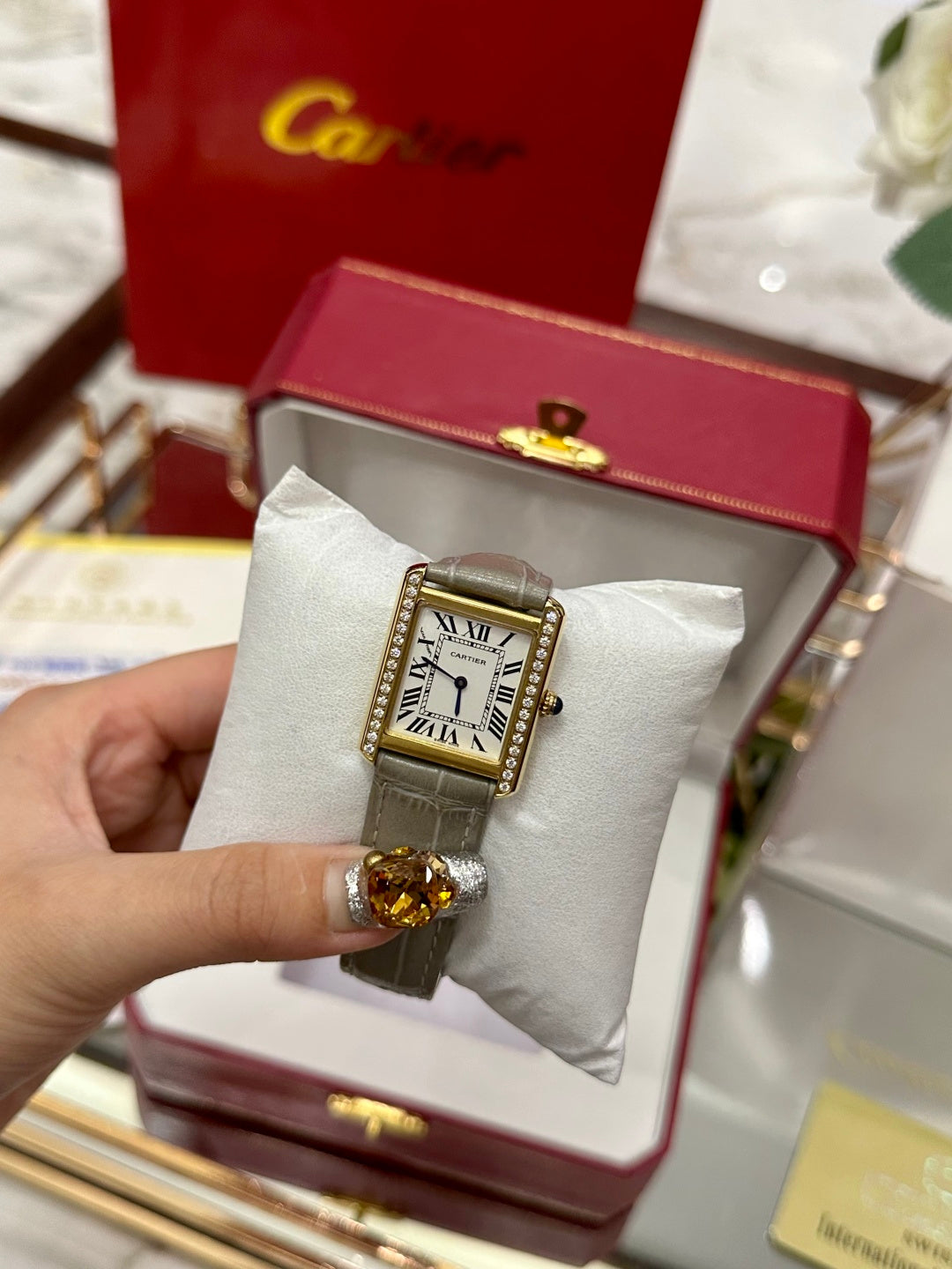 Imperial Diamond Crocodile Leather Watch