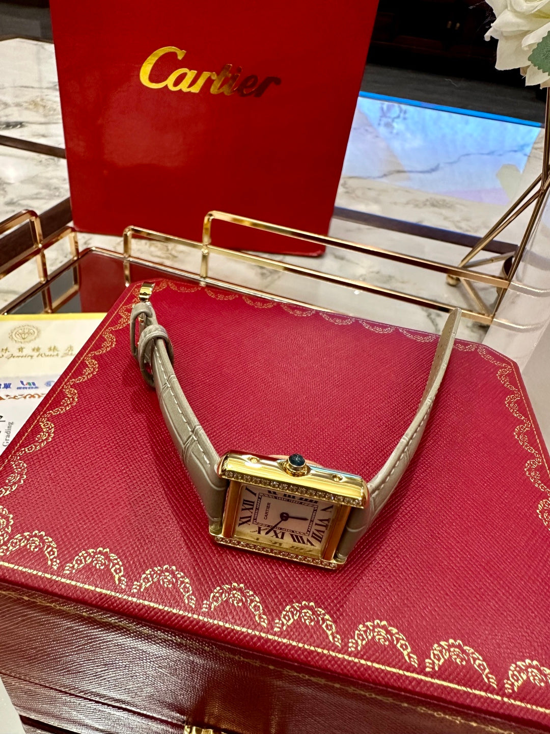Imperial Diamond Crocodile Leather Watch