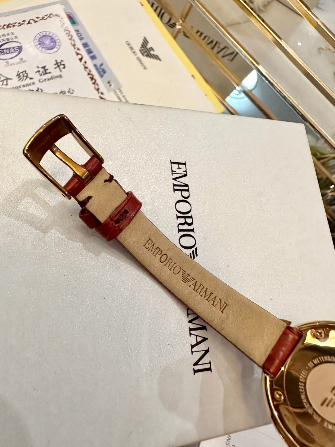 Royal Crystal Red Crocodile Leather Watch