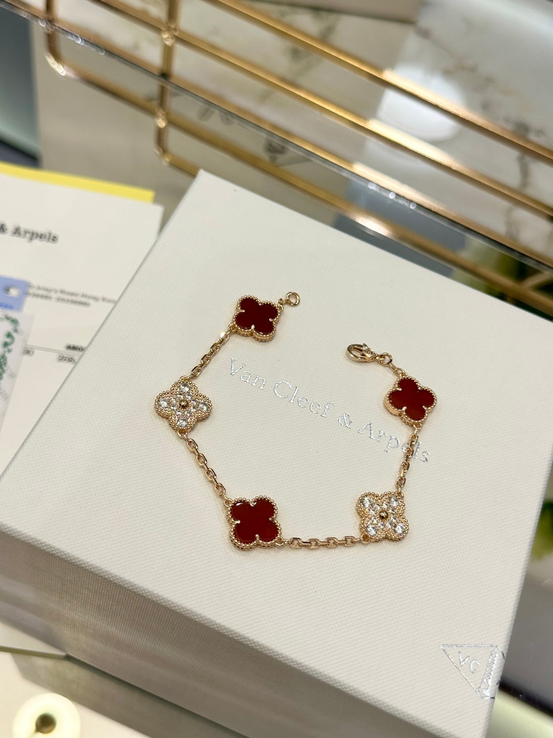 Lucky Clover Diamond Leather Watch & Bracelet Set