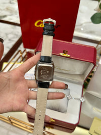 Diamond Bezel Leather Watch Set – Silver Edition