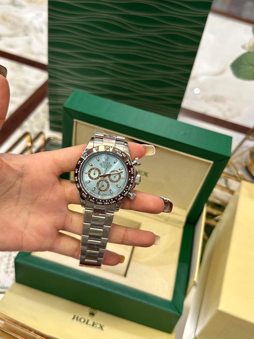 Luxury Ice Blue Chronograph Daytona Watch – Stainless Steel