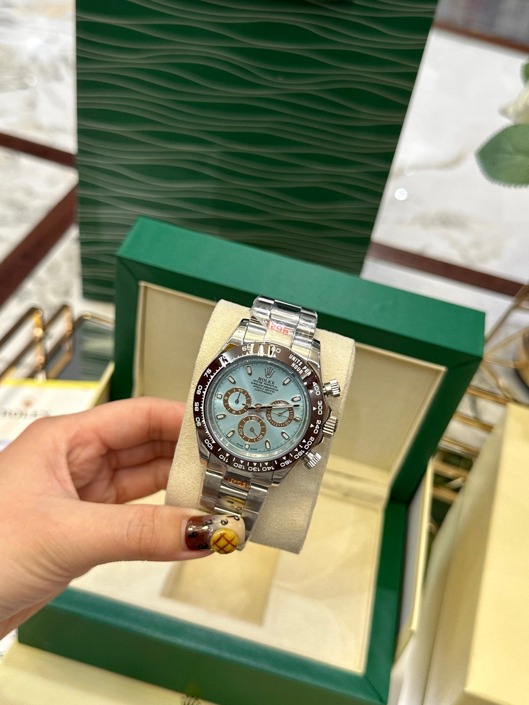 Luxury Ice Blue Chronograph Daytona Watch – Stainless Steel