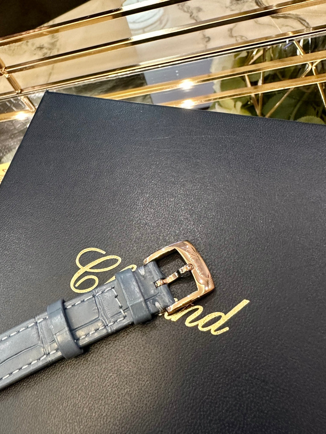 Happy Diamonds Blue Leather Watch