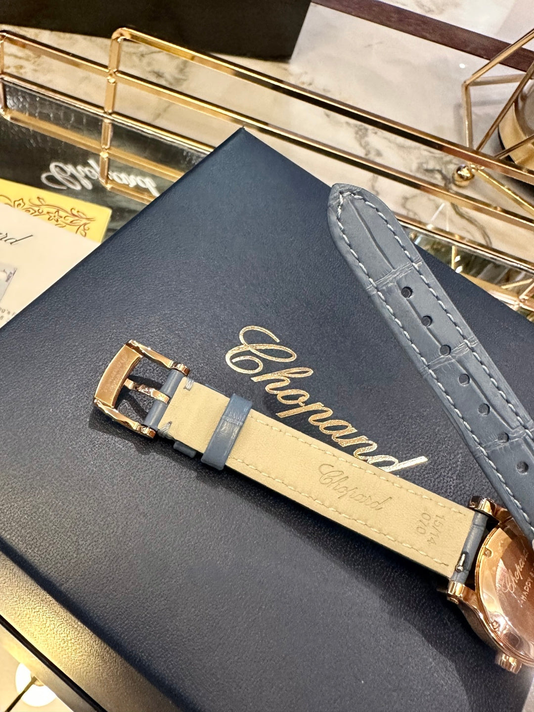 Happy Diamonds Blue Leather Watch