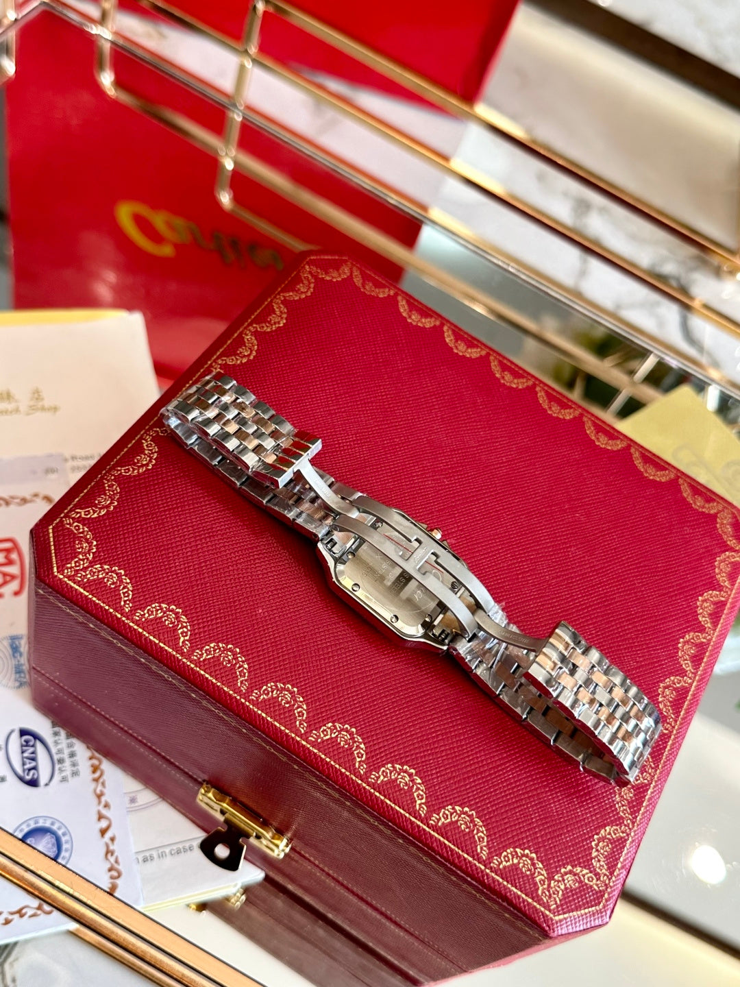Luxury Square Diamond Bracelet Watch – Two Tone