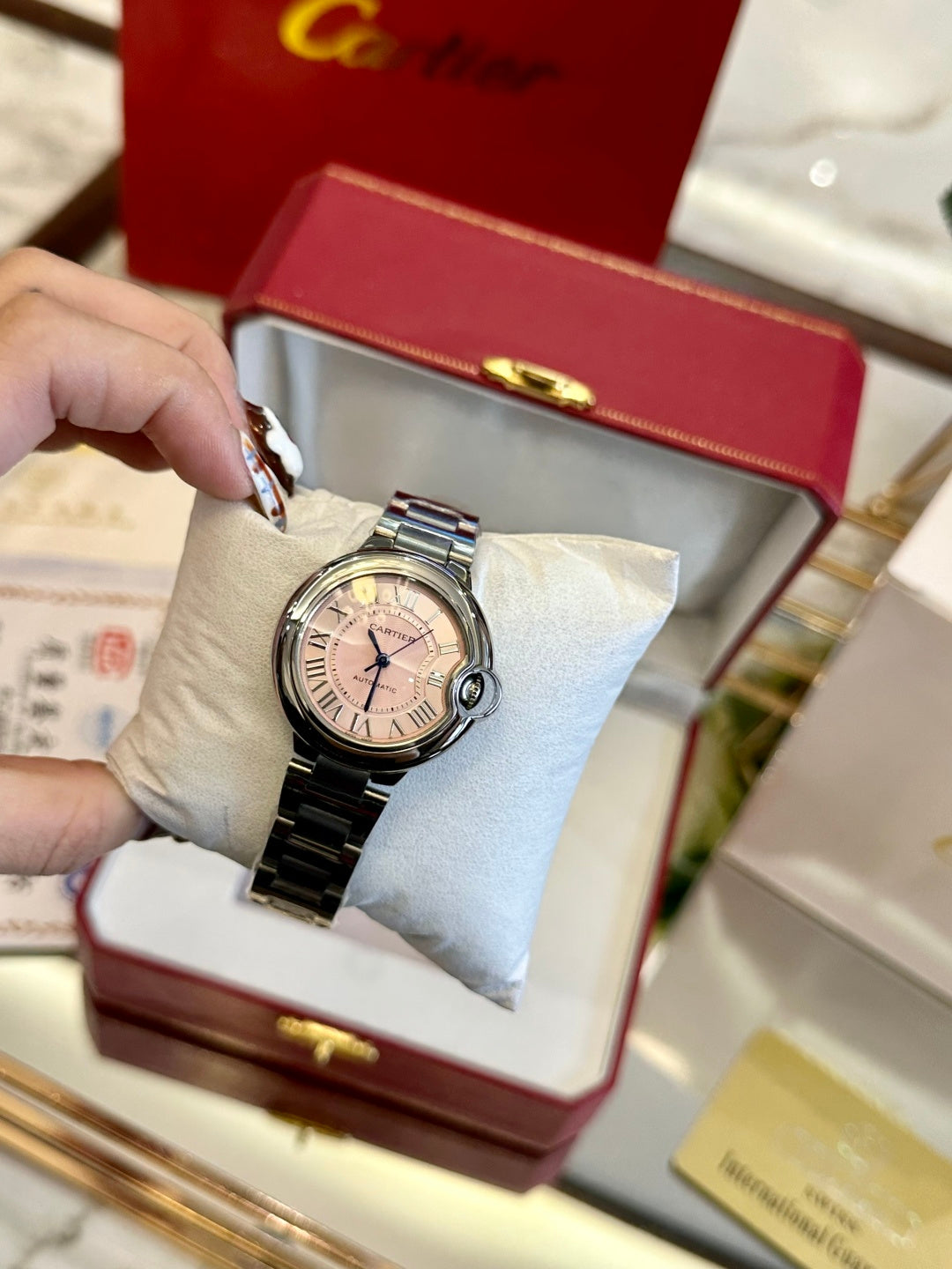 Classic Balloon Round Stainless Steel Watch – Pink Dial