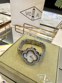Van Cleef Crystal Bracelet Watch – Mother-of-Pearl Dial