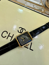 CH Première Ribbon Watch – Black Leather Strap