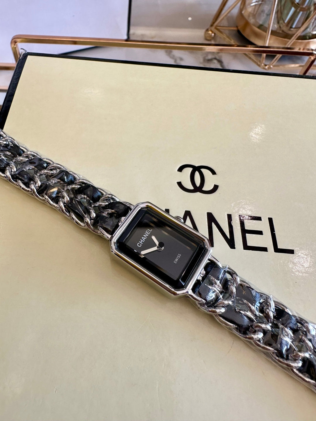 CH Première Ceramic Watch – Black Dial & Chain Bracelet