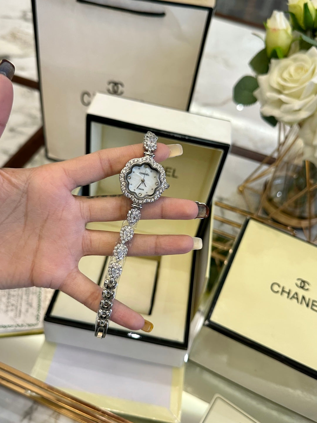 Ch-Inspired Bloom Crystal Watch