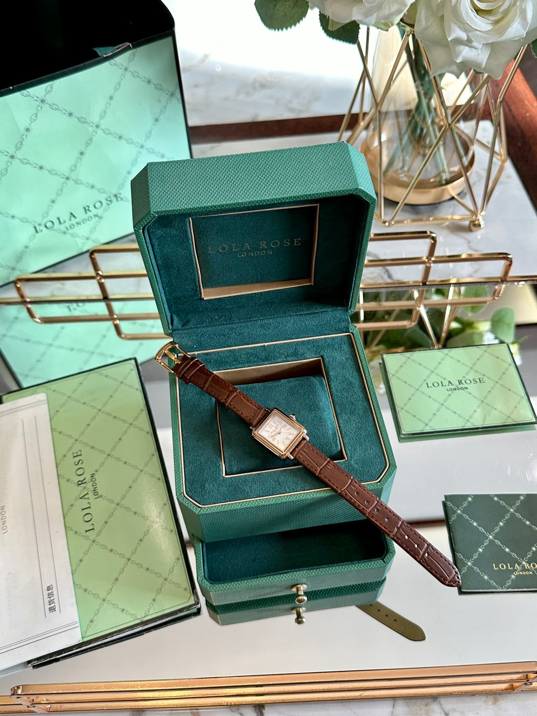 Classic Rectangular Leather Watch