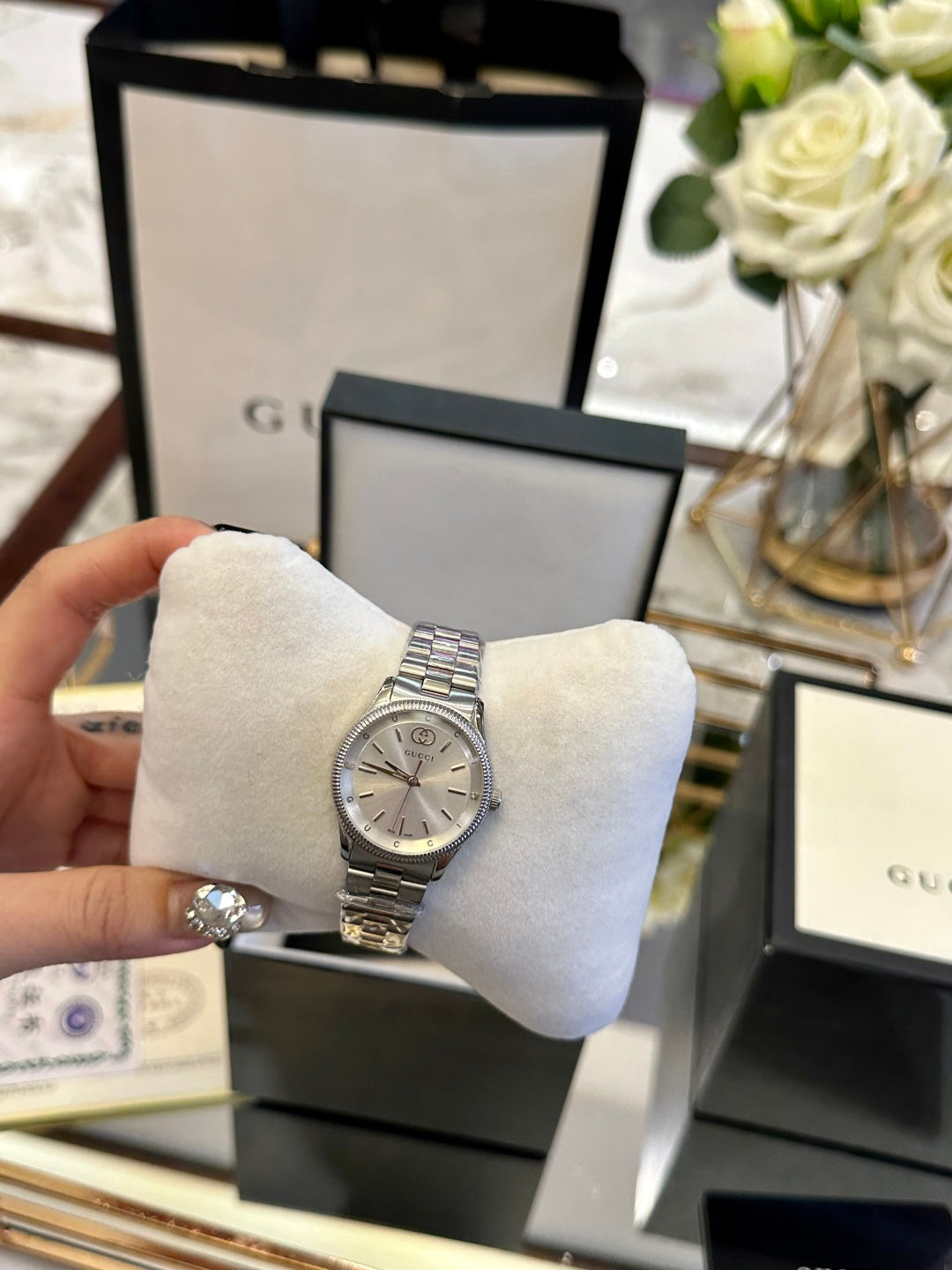 Luxury Silver Women's Watch | Elegant Quartz Waterproof Watch