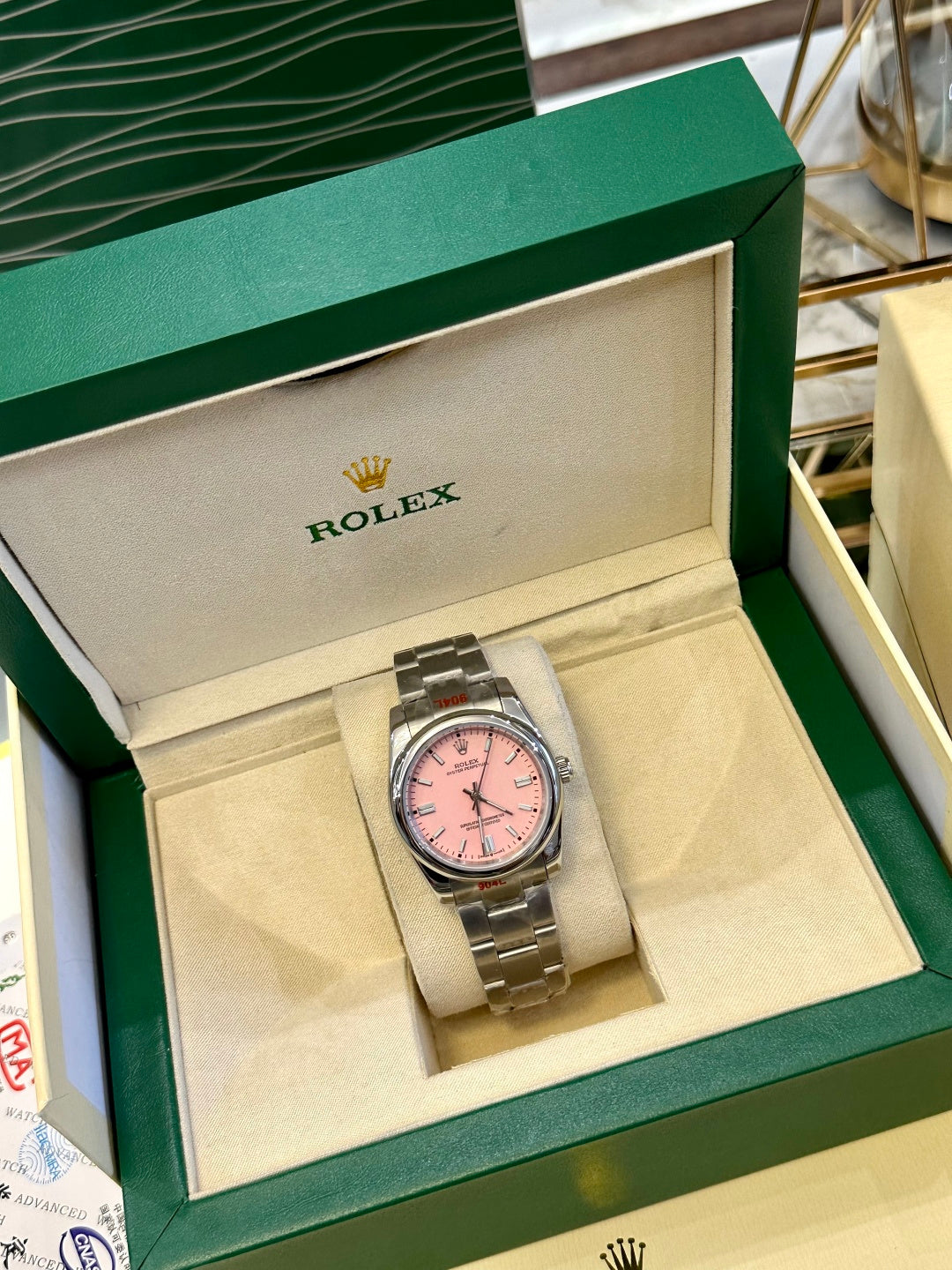 Oyster Perpetual Pink Dial Watch