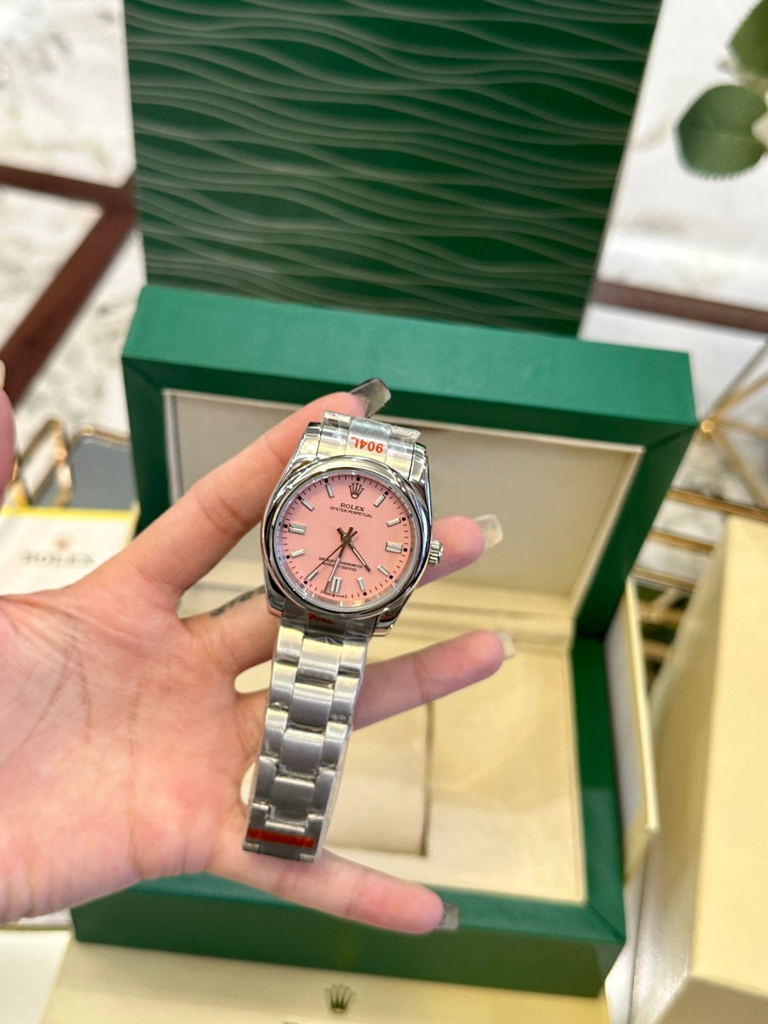 Oyster Perpetual Pink Dial Watch