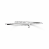 White Gold Nail Bangle Bracelet