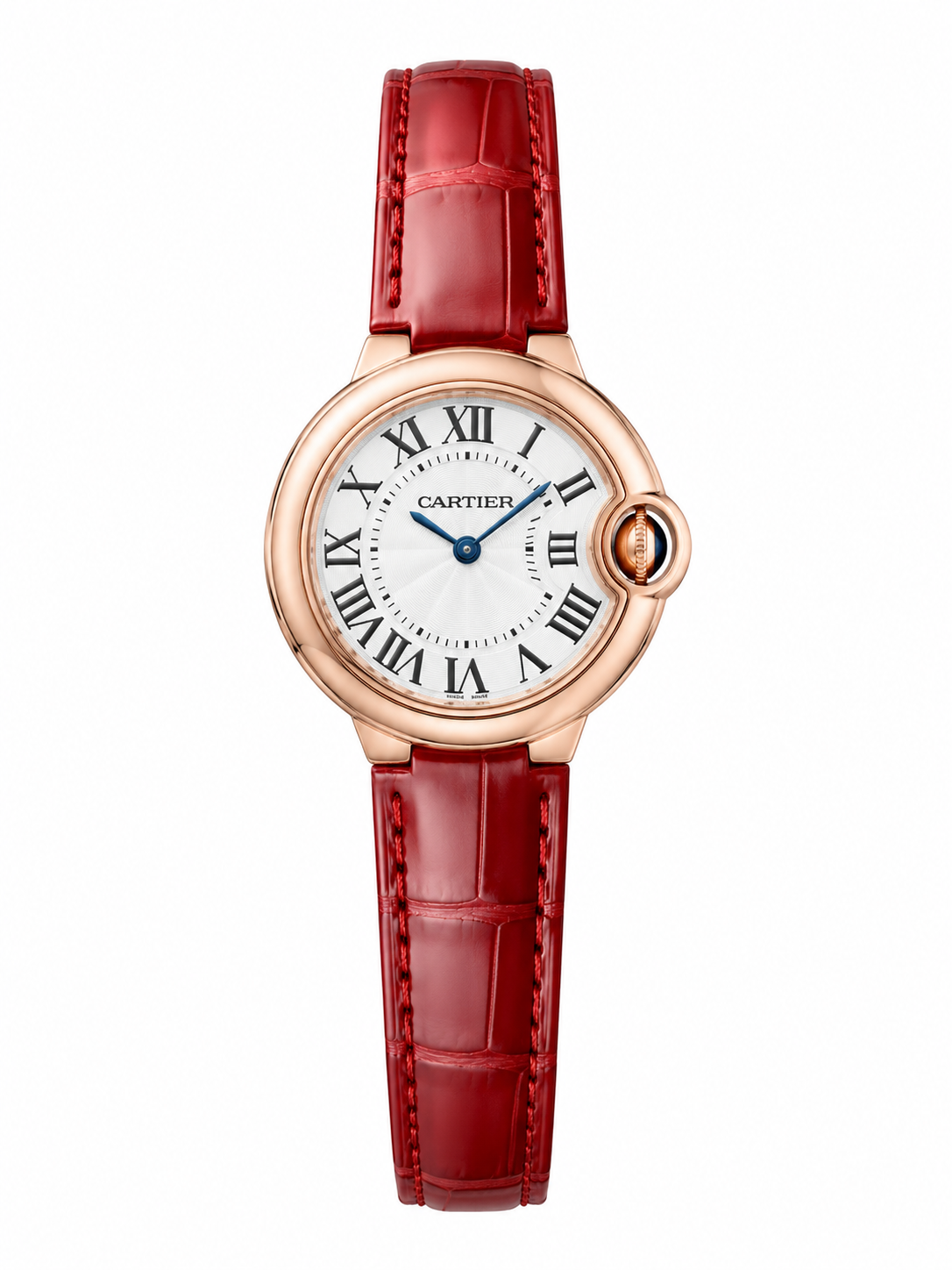 Luxury Balloon Leather Watch – Rose Gold Red Crocodile Strap