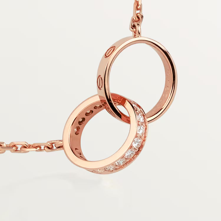 LOVE pendant, half-paved