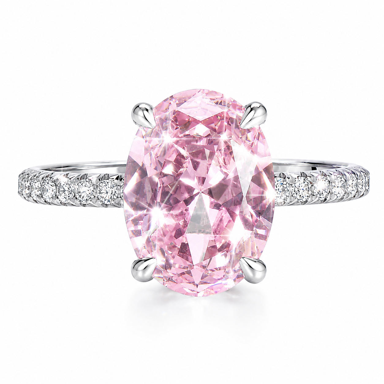 Rose Luxe Oval Ring – Pink Diamond Inspired Statement Ring