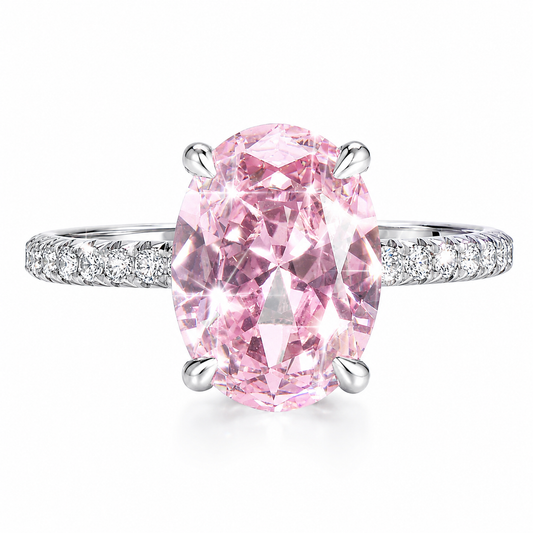 Rose Luxe Oval Ring – Pink Diamond Inspired Statement Ring