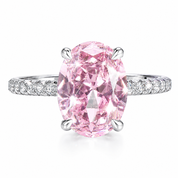 Rose Luxe Oval Ring – Pink Diamond Inspired Statement Ring